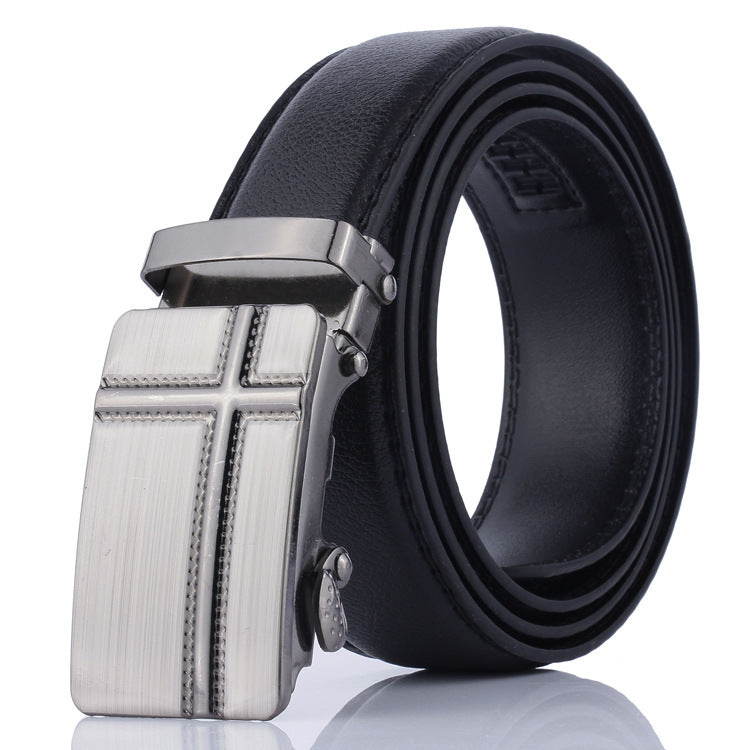 PU Leather Auto-Buckle Belt — No Holes, No Hassle