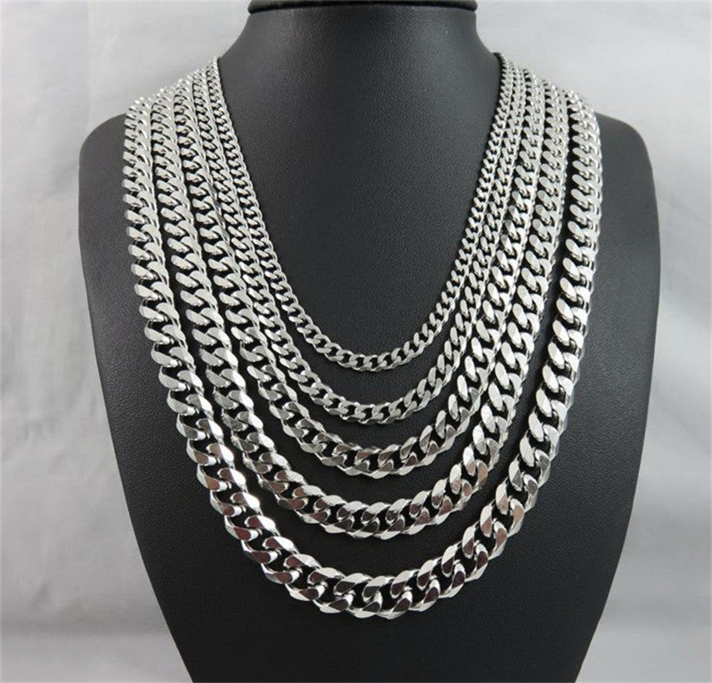Cuban Link Necklace for Men - Black Gold Stainless Steel