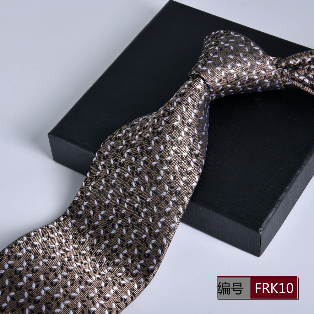 Men's 8cm Striped Jacquard Tie — Classic Width, 19 Colors