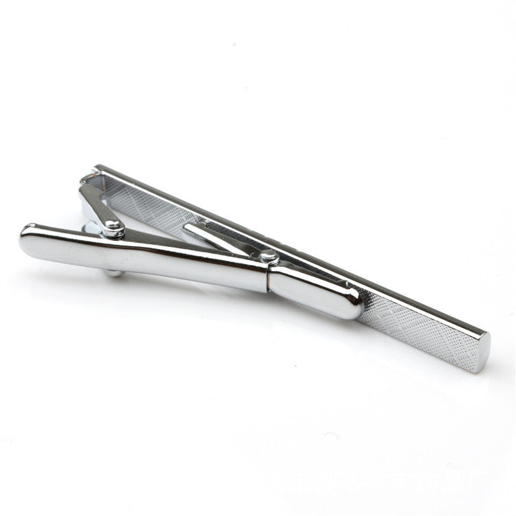 Men's Fashion Tie Clip + Cufflinks Set — Polished Silver