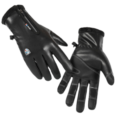 Men's Waterproof PU Leather Gloves — Touchscreen, Windproof, All-Weather