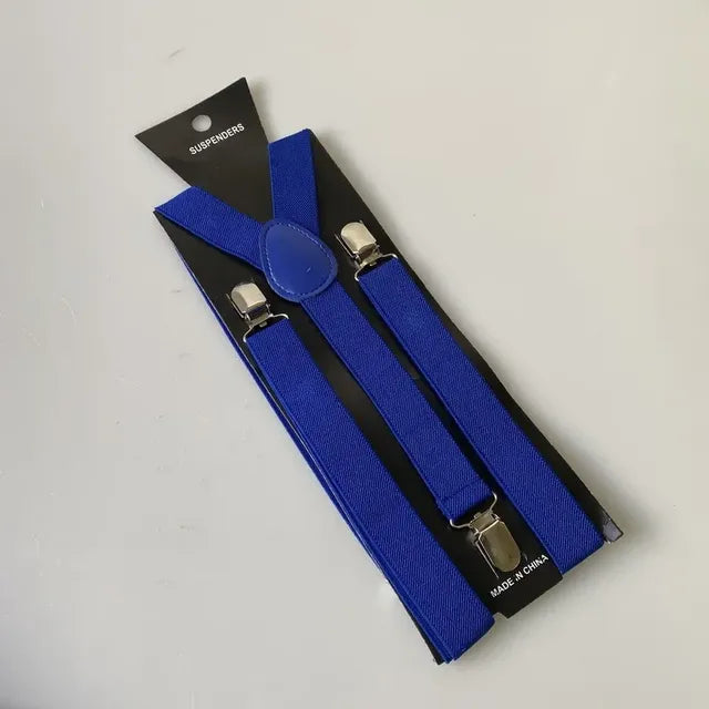 Unisex Adjustable Suspenders with Clip — 20 Colors
