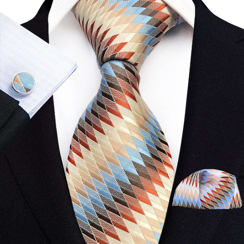 Men's Tie, Pocket Square & Cufflinks Set — 20 Colors, Gift-Ready