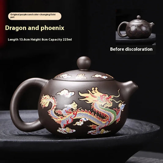 Color Changing Magic Teapot — Heat-Activated Dragon & Phoenix Design