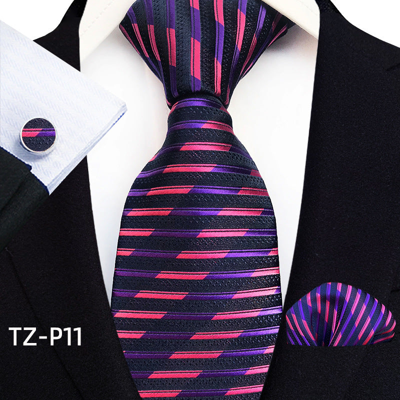 Men's Tie, Pocket Square & Cufflinks Set — 20 Colors, Gift-Ready