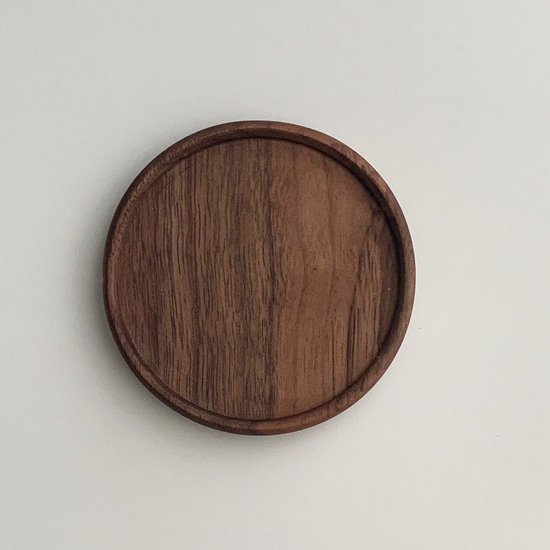 Natural Walnut Wood Coaster — Minimalist Desk Essential
