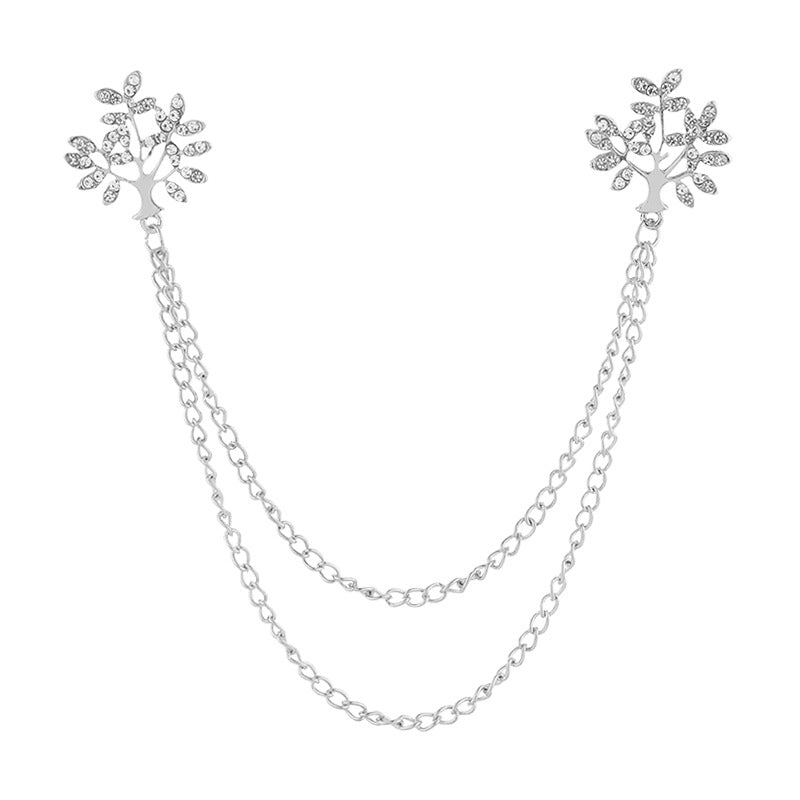 Chain Collar Pin — Sharp Detail for Shirts and Suits