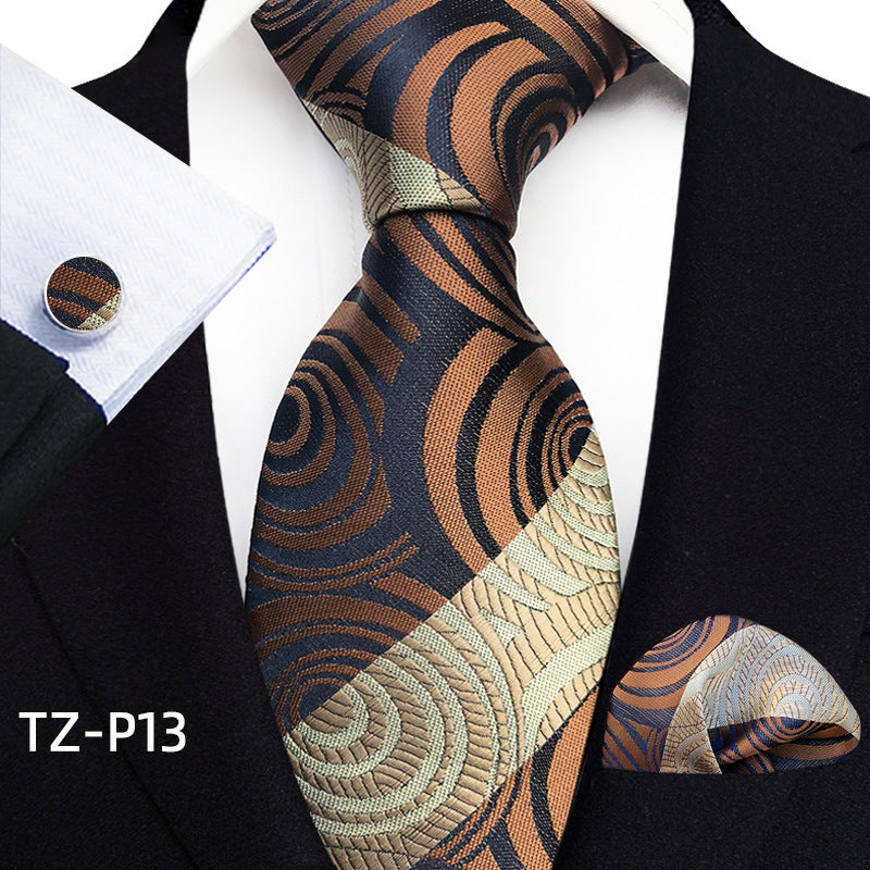 Men's Tie, Pocket Square & Cufflinks Set — 20 Colors, Gift-Ready