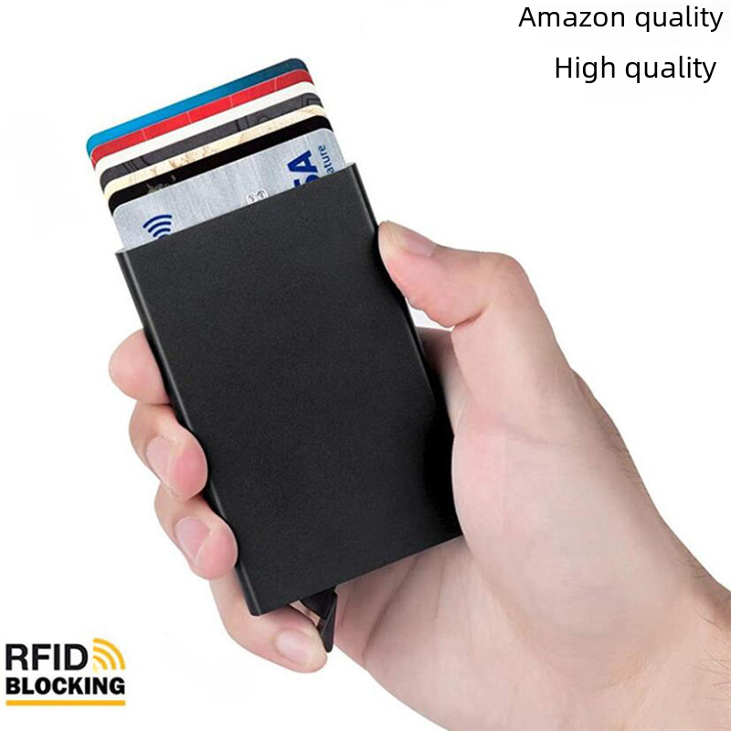 RFID Aluminum Card Holder — Pop-Up Access, Anti-Magnetic