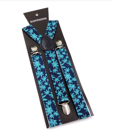 Unisex Patterned Suspenders with 3 Clips — 7 Designs