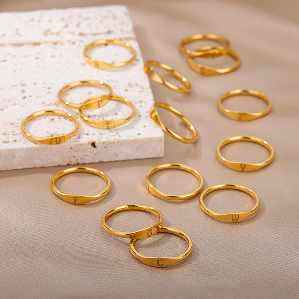 Gold Initial Alphabet Ring — Your Letter, Your Style