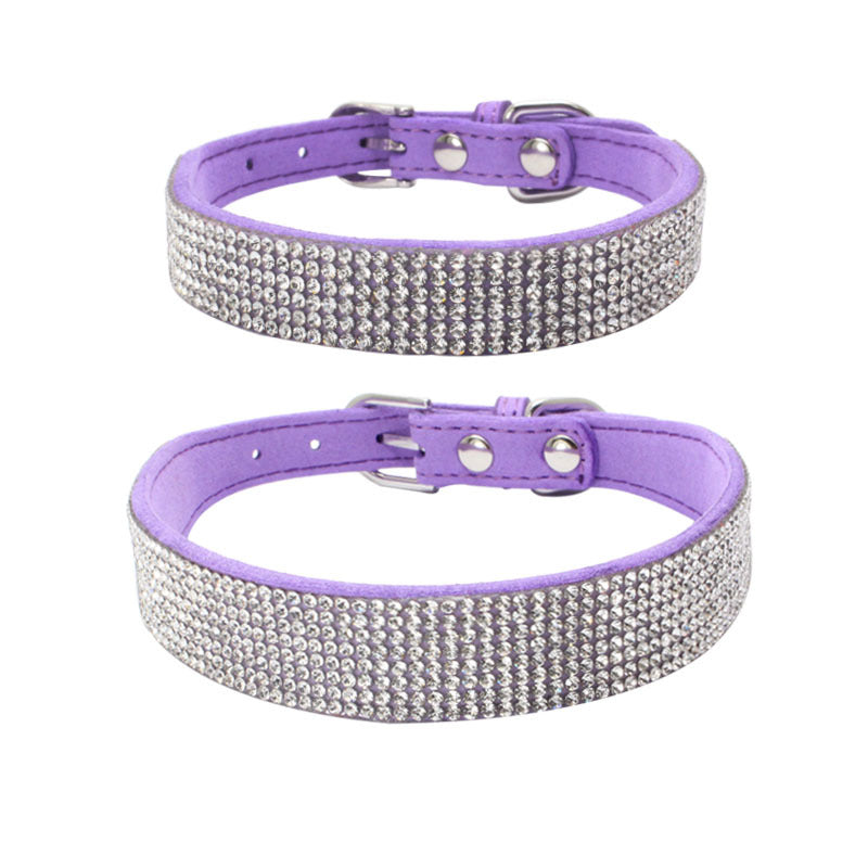Adjustable Suede Leather Dog Collar and Leash Set