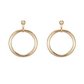 Minimalist Circle Earrings - Metal Hoop Studs