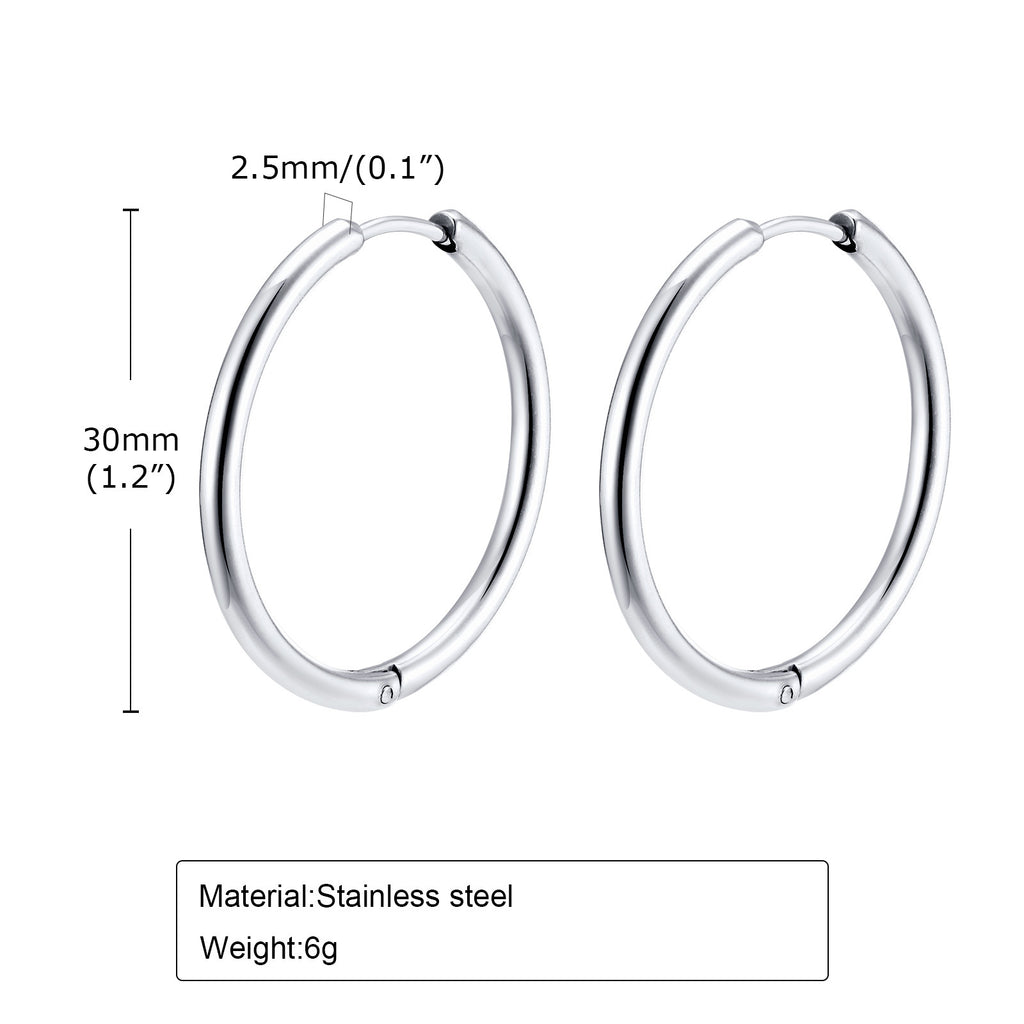 Minimalist Stainless Steel Gold Hoop Earrings for Women