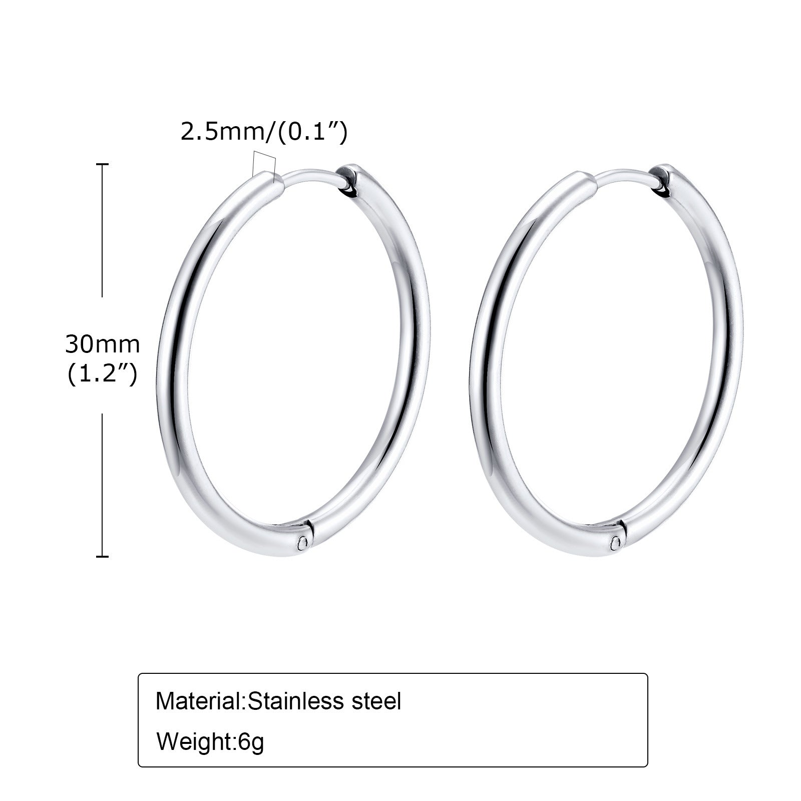 Minimalist Stainless Steel Gold Hoop Earrings for Women