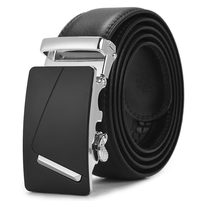 Genuine Leather Auto-Buckle Belt for Men — Real Cowhide, Premium Finish