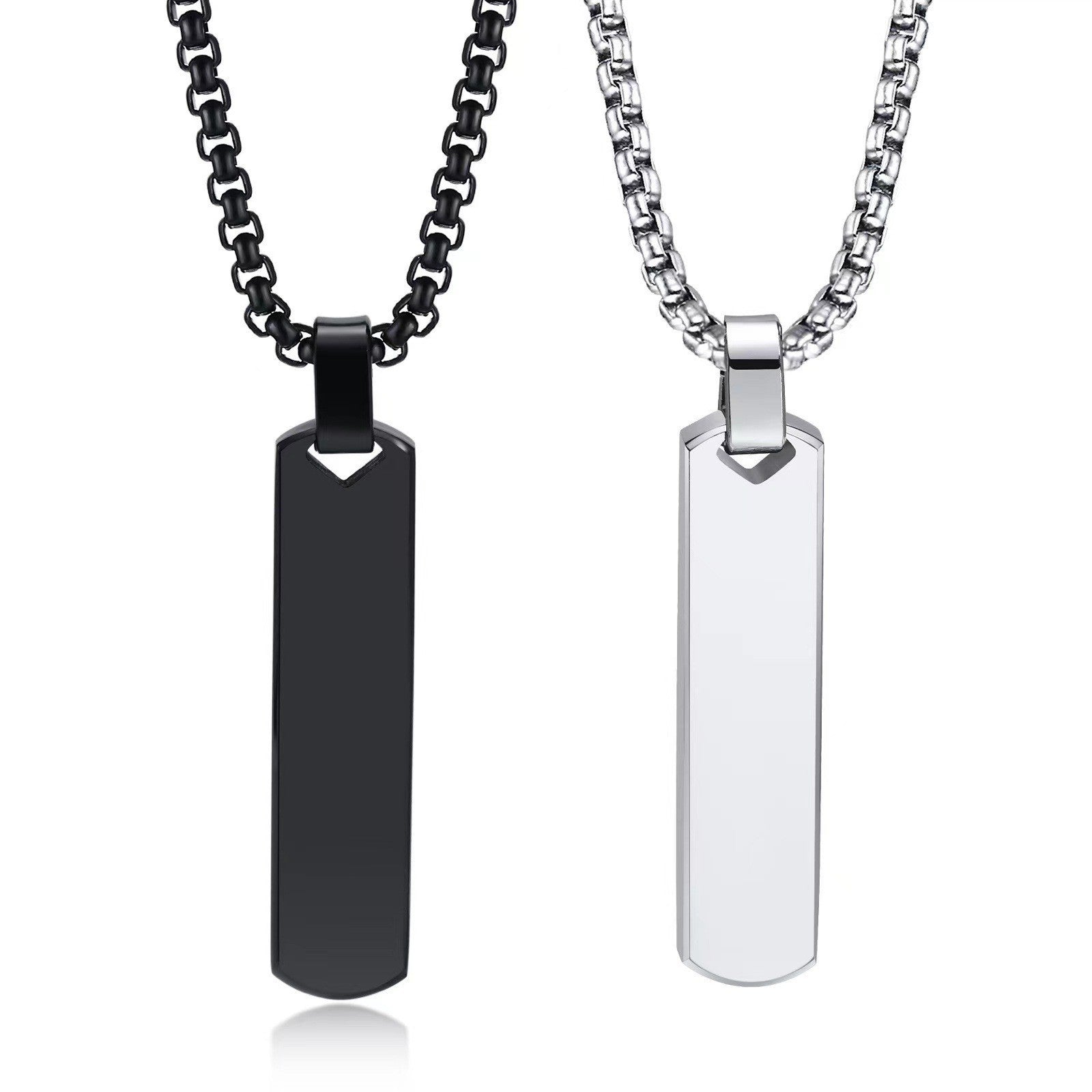 Men's Rectangular SS Pendant — Clean Lines, Strong Statement