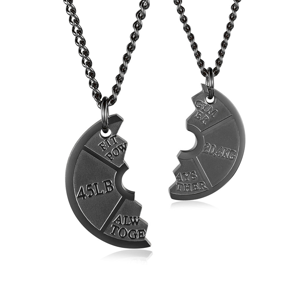 Couples Dumbbell Necklace Set — His and Hers, Gym Edition