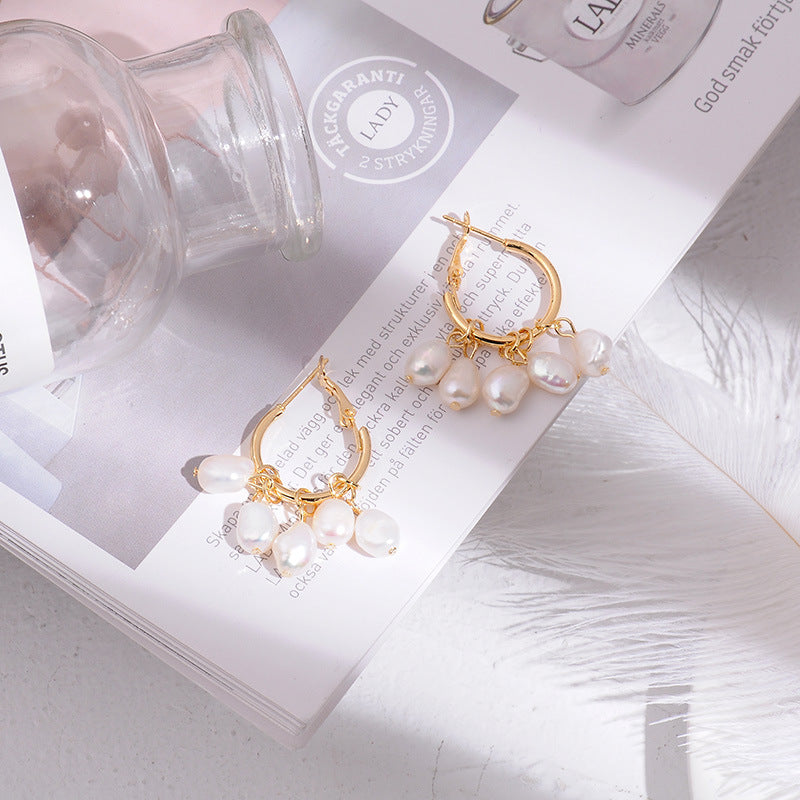 Freshwater Pearl Tassel Hoop Earrings and Studs
