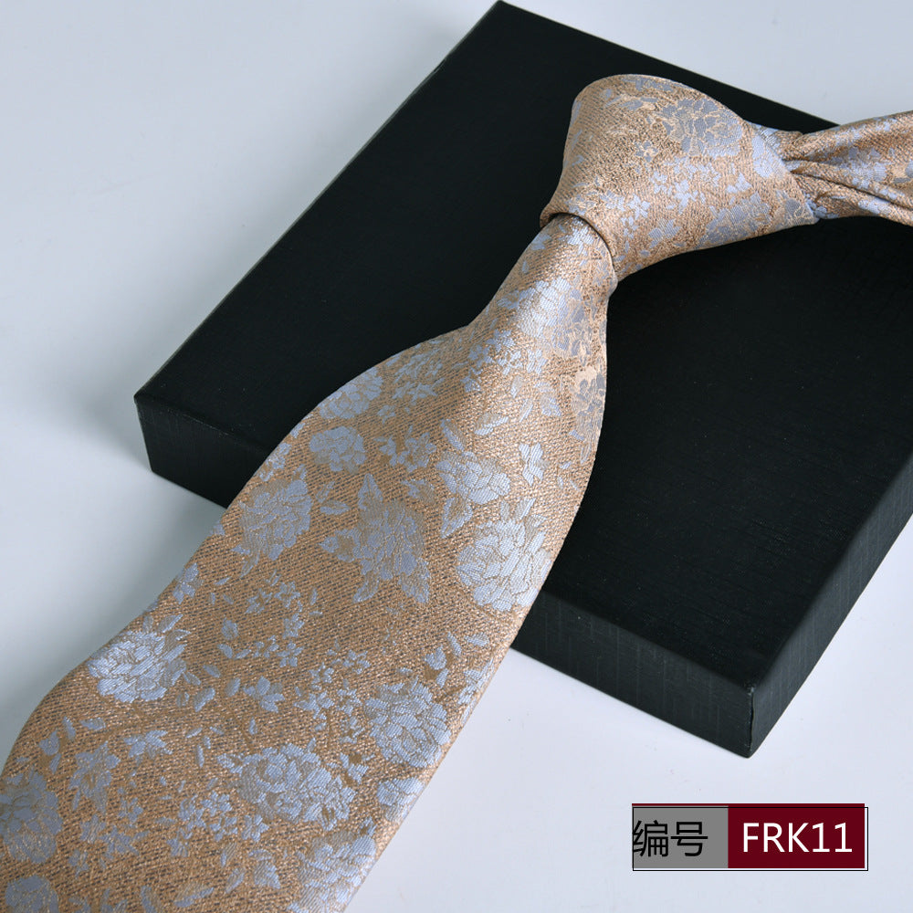 Men's 8cm Striped Jacquard Tie — Classic Width, 19 Colors