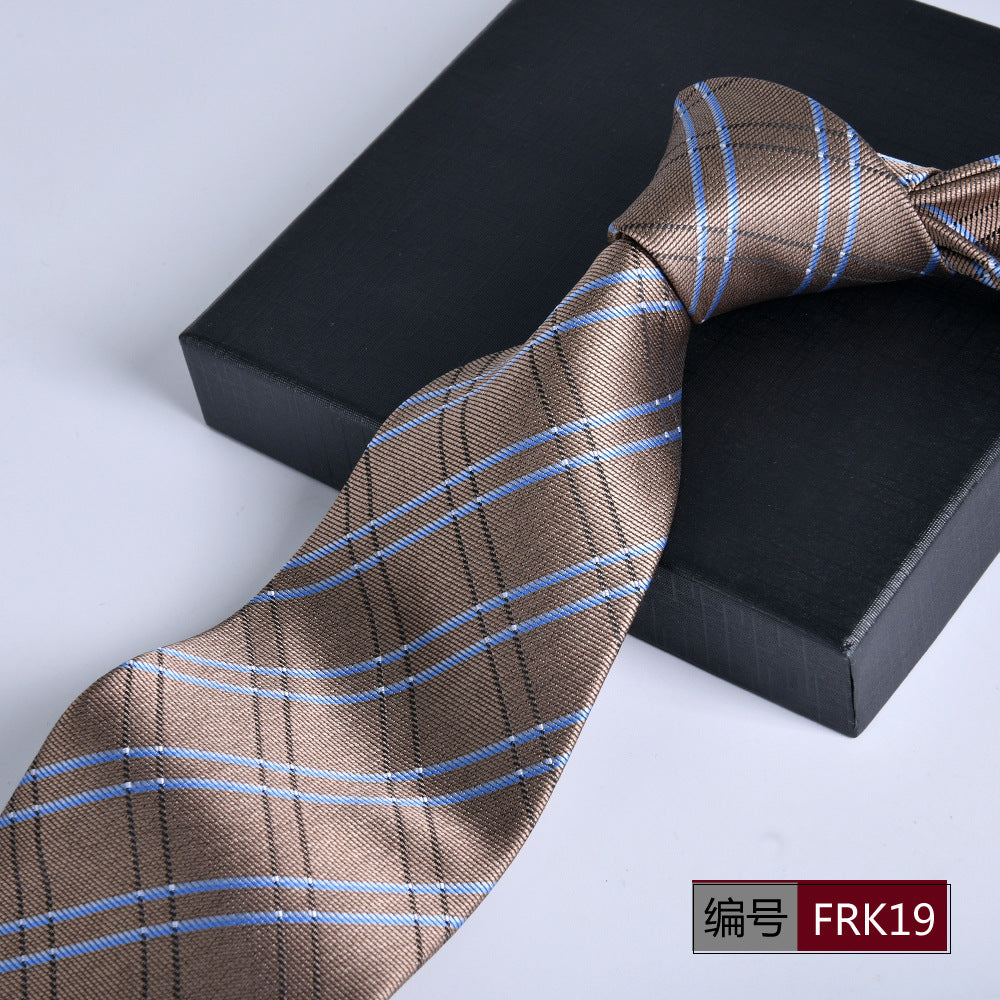 Men's 8cm Striped Jacquard Tie — Classic Width, 19 Colors