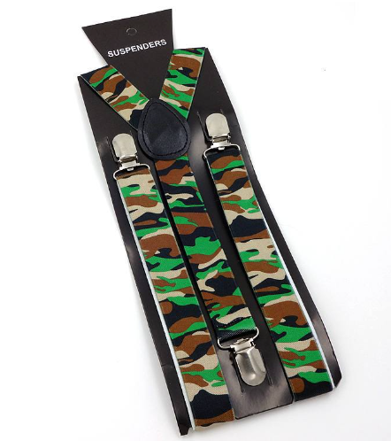 Unisex Patterned Suspenders with 3 Clips — 7 Designs