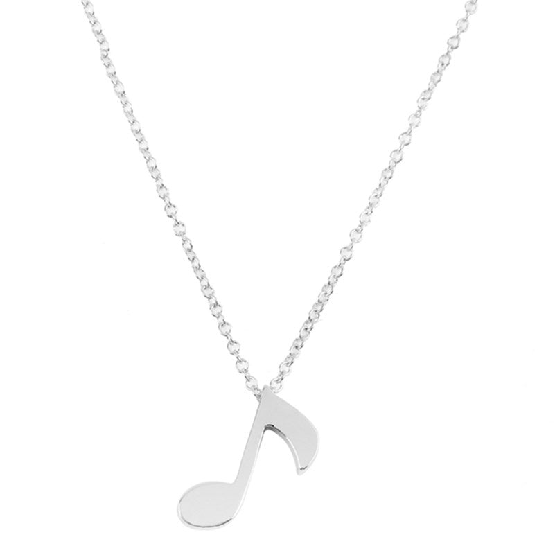 Stainless Steel Musical Note Pendant Necklace for Women