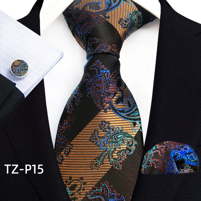 Men's Tie, Pocket Square & Cufflinks Set — 20 Colors, Gift-Ready