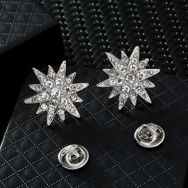 Men's Suit Brooch & Lapel Pin — Crown and Geometric Styles