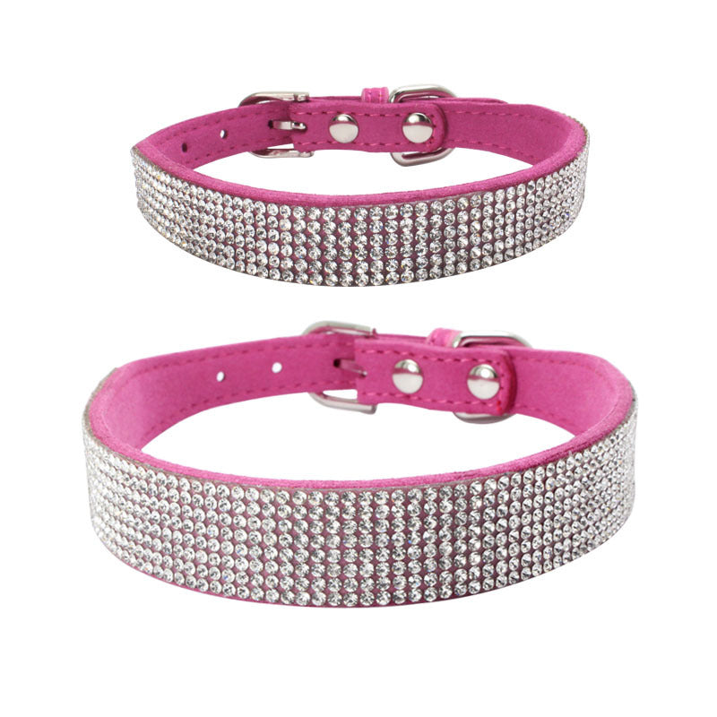 Adjustable Suede Leather Dog Collar and Leash Set