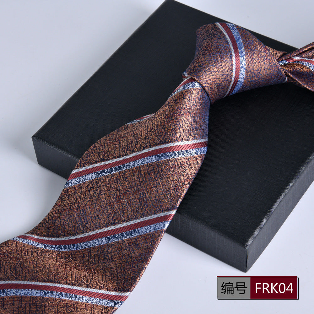 Men's 8cm Striped Jacquard Tie — Classic Width, 19 Colors
