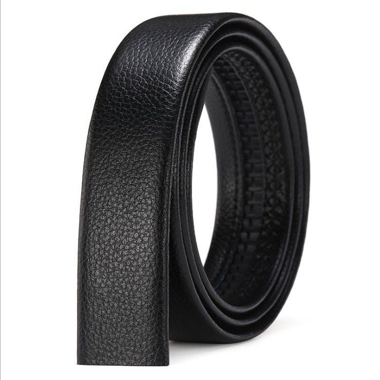 Men's Auto-Buckle Leather Belt — Bold Buckle Styles, 120cm