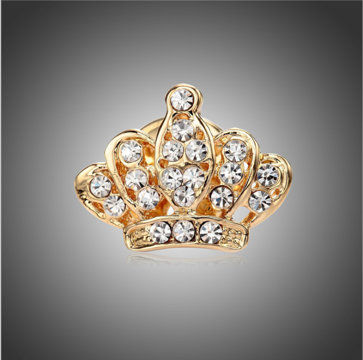 Crown Crystal Lapel Pin — Regal Style, Everyday Wear