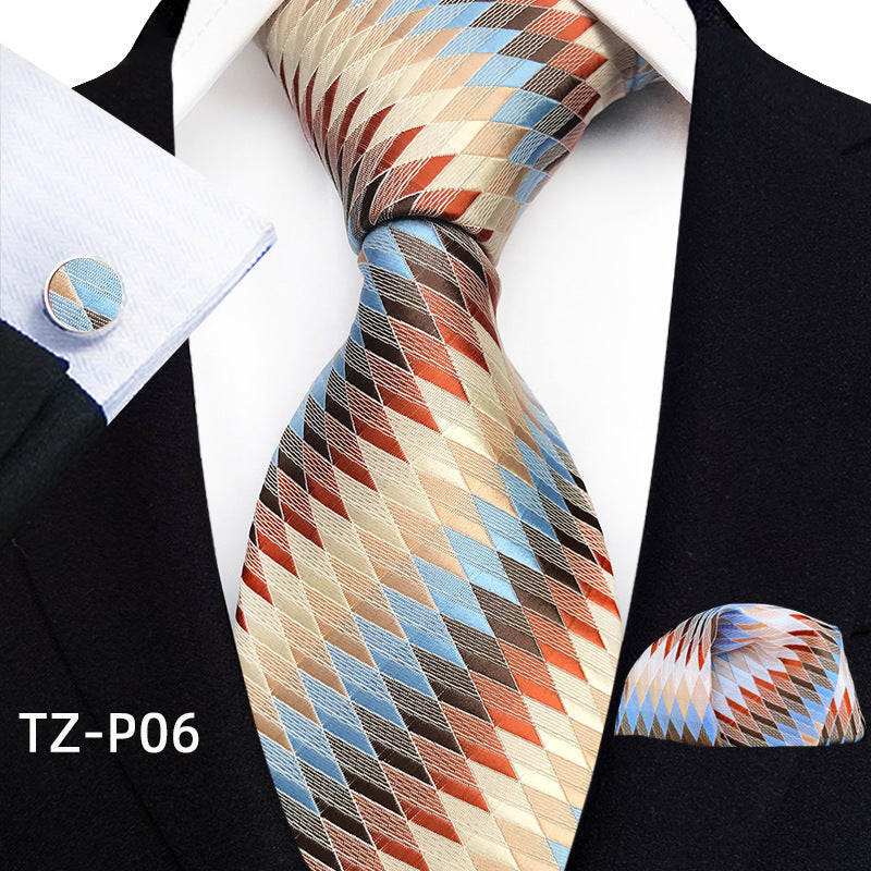 Men's Tie, Pocket Square & Cufflinks Set — 20 Colors, Gift-Ready