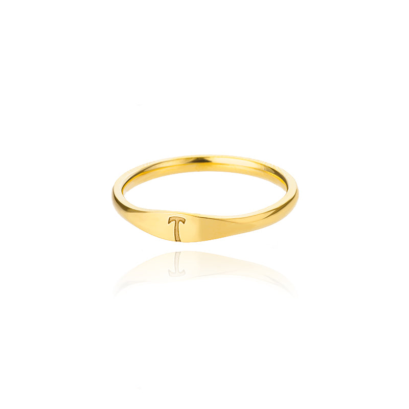 Gold Initial Alphabet Ring — Your Letter, Your Style