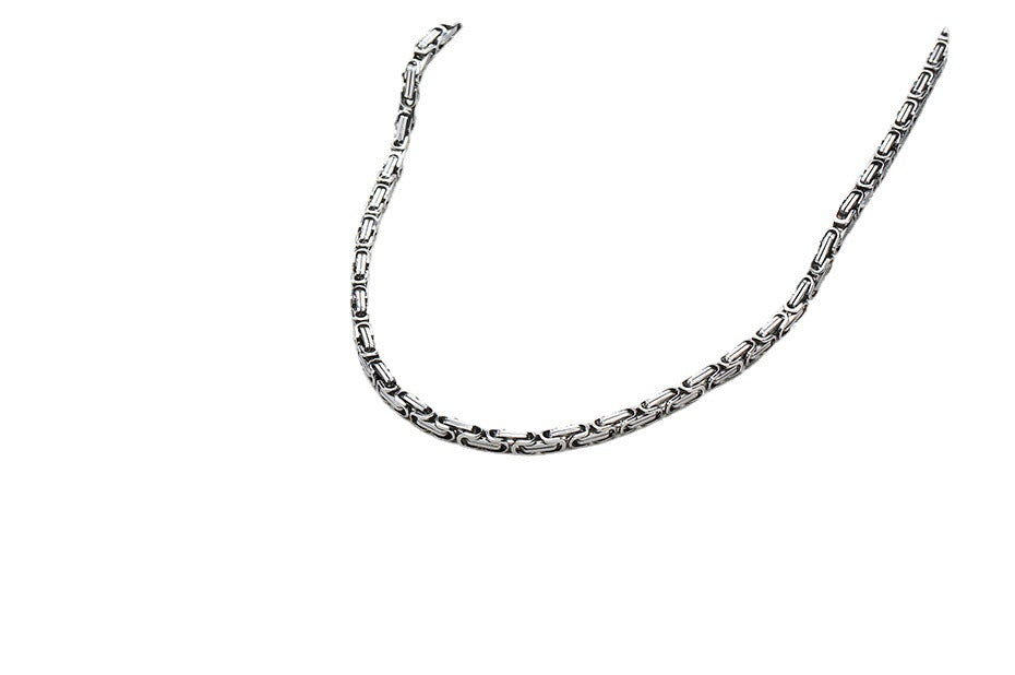 Handcrafted 304 Stainless Steel Byzantine Chain Necklace