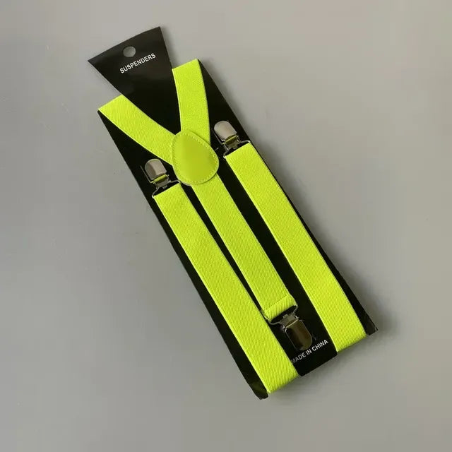 Unisex Adjustable Suspenders with Clip — 20 Colors