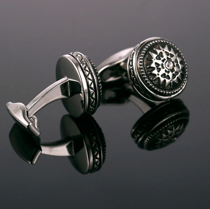 Diamond Crystal Cufflinks — Elegant Formal Accessory