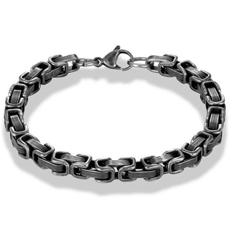 Men's Black Cuban Chain Vintage Stainless Steel Bracelet