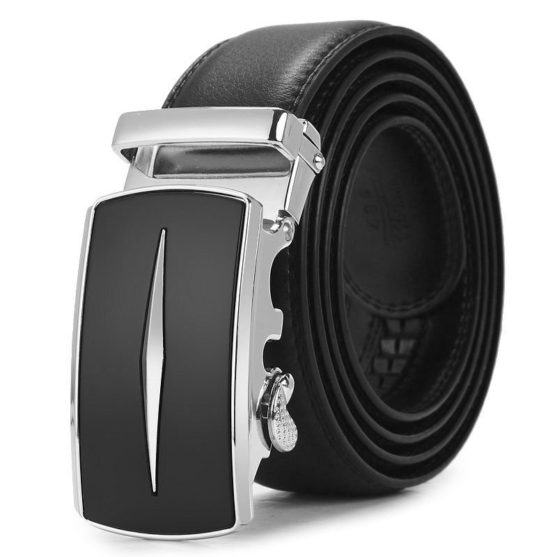 Genuine Leather Auto-Buckle Belt for Men — Real Cowhide, Premium Finish
