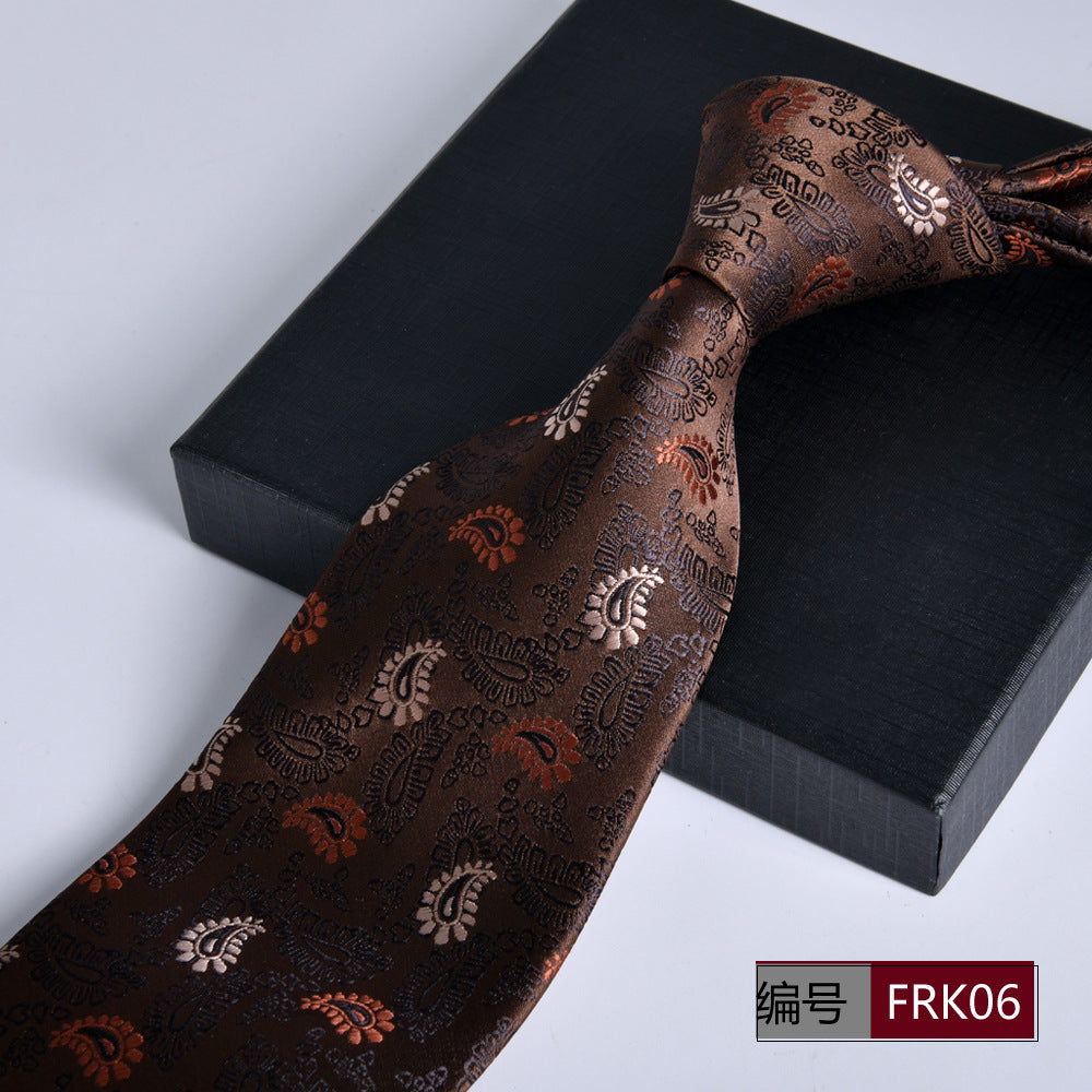 Men's 8cm Striped Jacquard Tie — Classic Width, 19 Colors