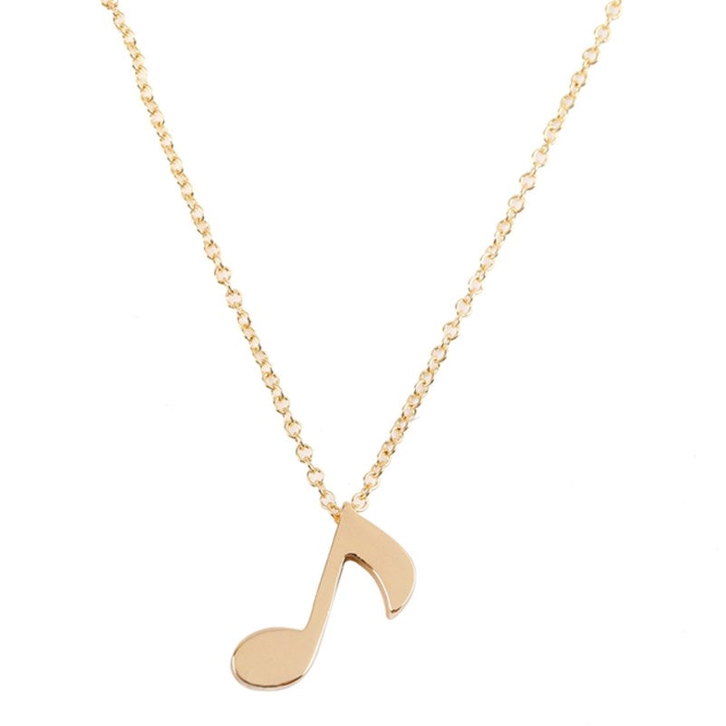 Stainless Steel Musical Note Pendant Necklace for Women