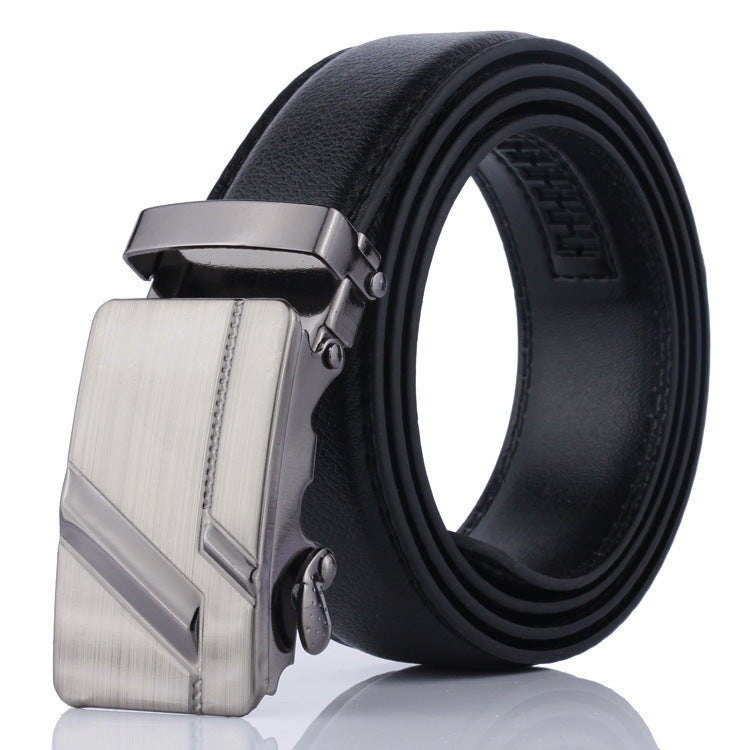 PU Leather Auto-Buckle Belt — No Holes, No Hassle