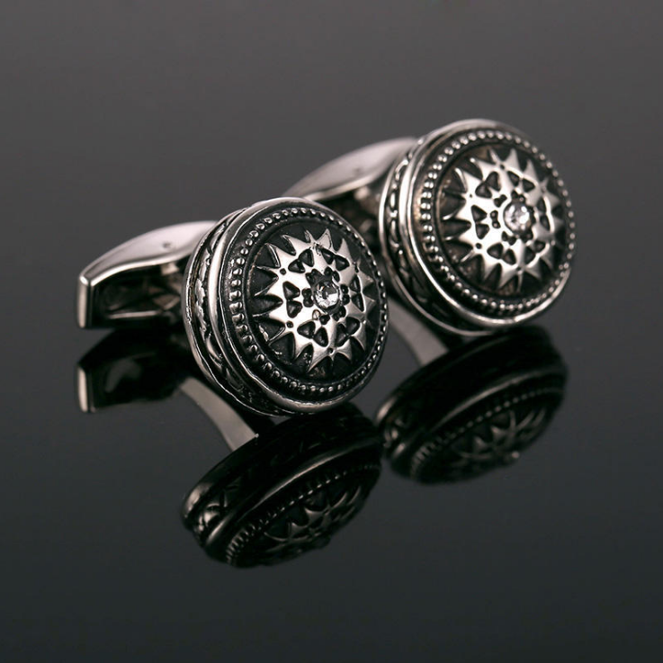 Diamond Crystal Cufflinks — Elegant Formal Accessory