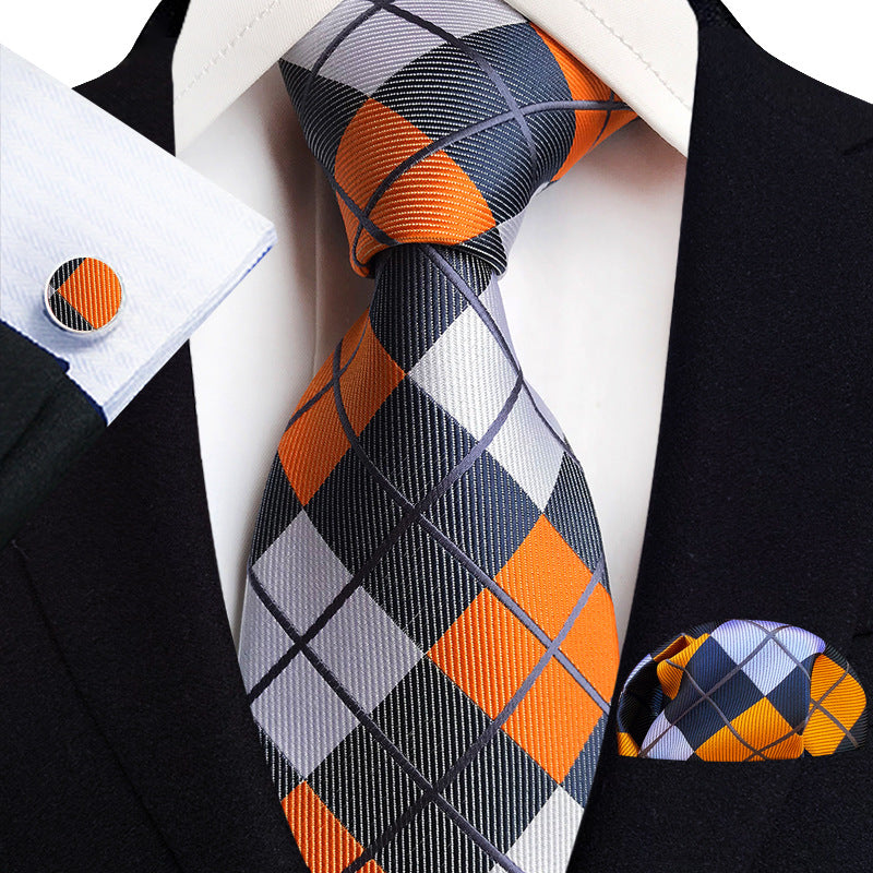 Men's Tie, Pocket Square & Cufflinks Set — 20 Colors, Gift-Ready