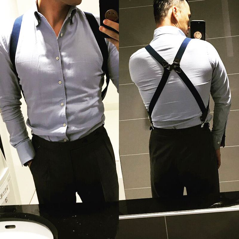 Vintage Adjustable Suspenders — Crossover Back, 8 Colors