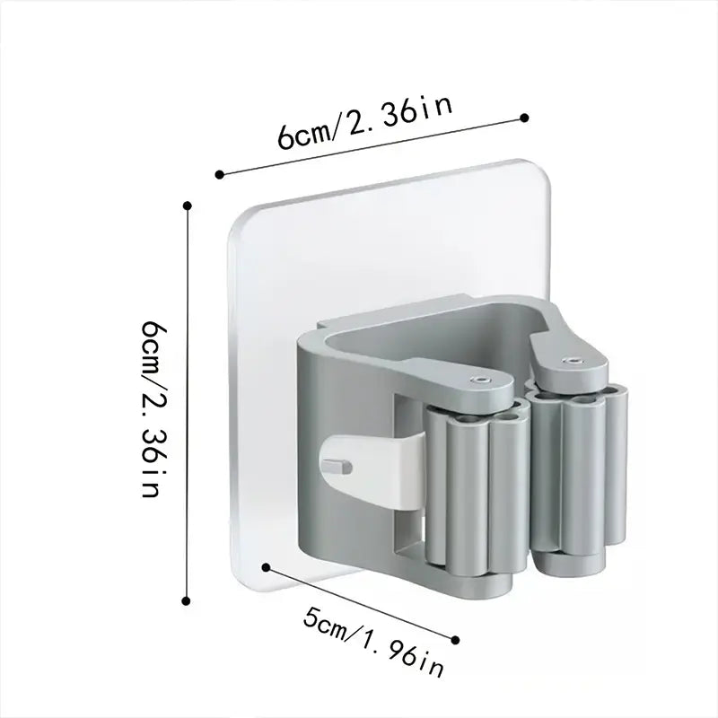 2pcs No-Punch Plastic Wall Mount Mop Hook Set