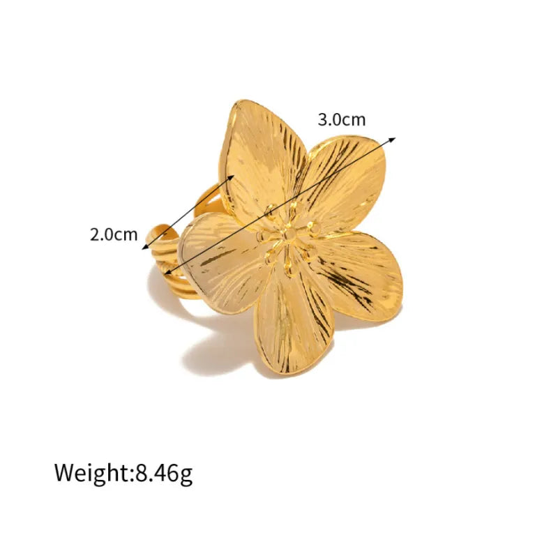 Adjustable Gold Stainless Steel Ring