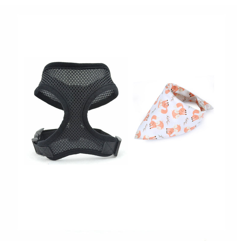 Triangle Scarf, Bib, Pet Harness, Mesh Dog Leash
