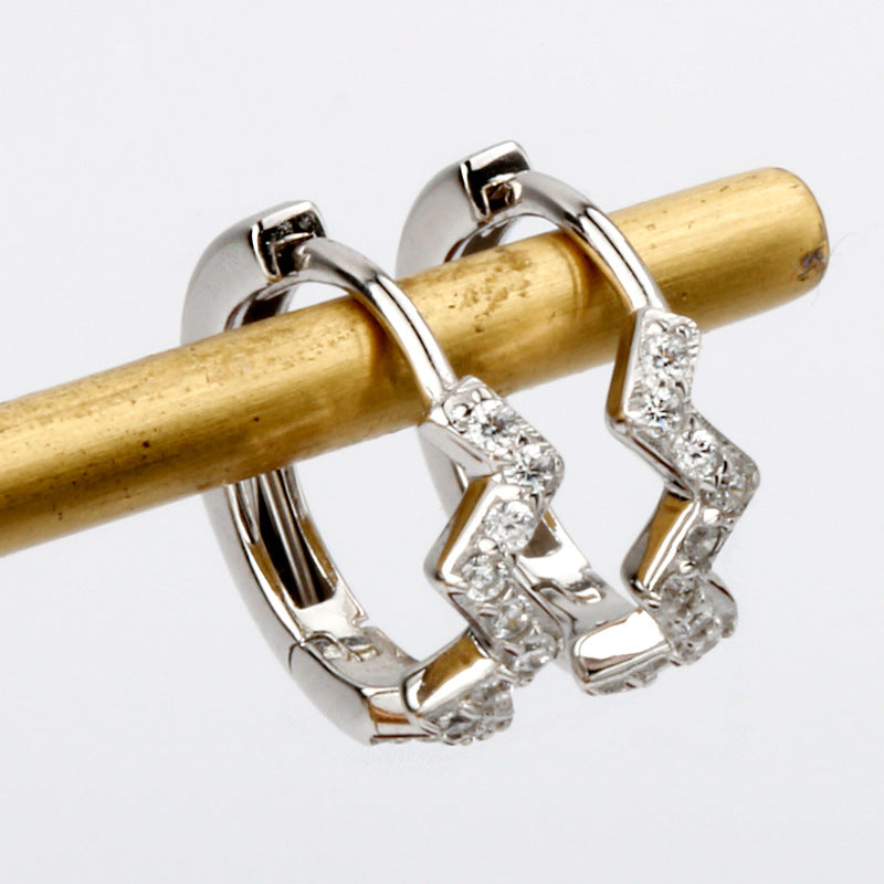 Wave Zircon S925 Earrings — Stud or Hoop, Your Choice